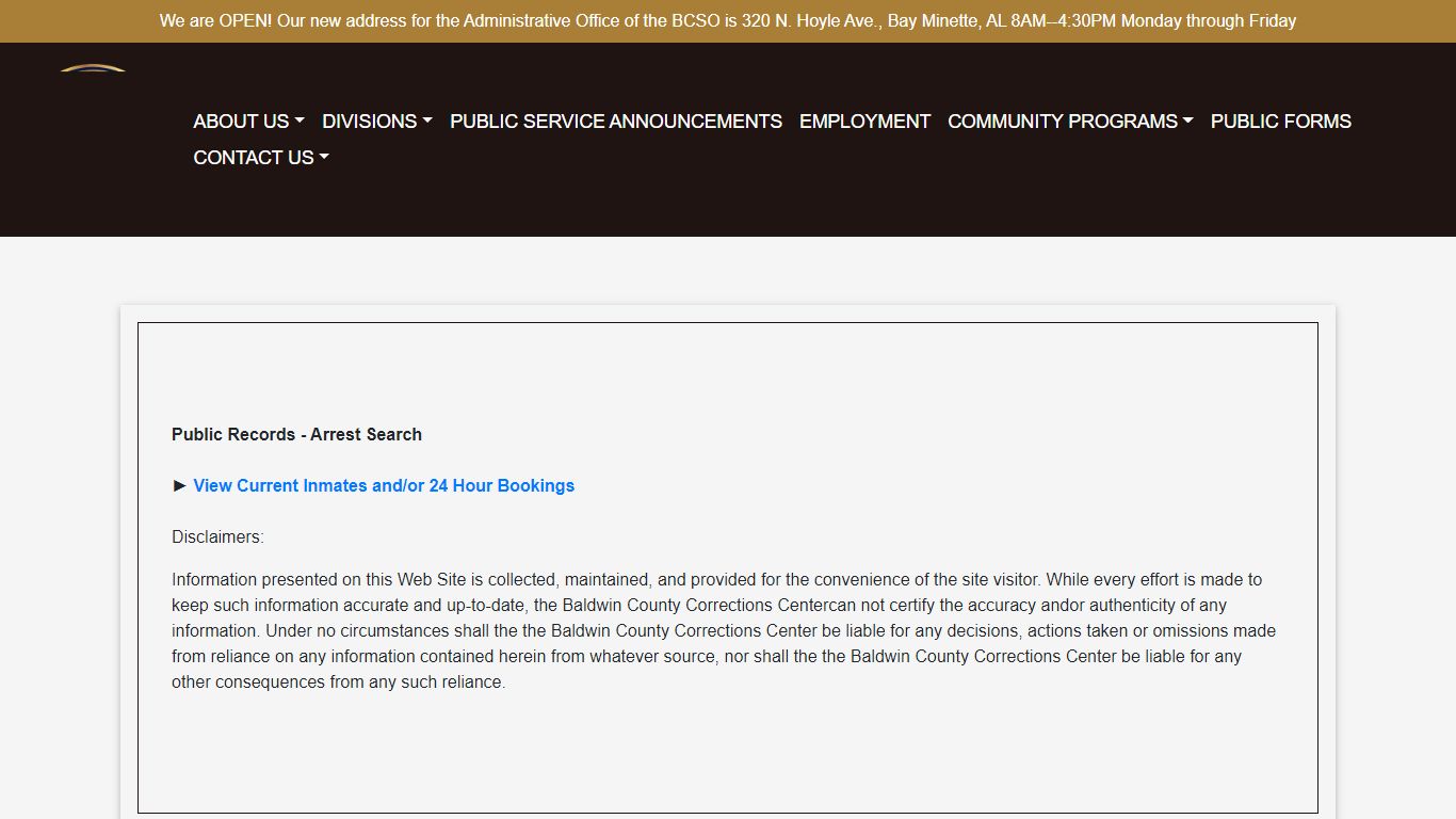 Arrest Search - Baldwin County, Alabama
